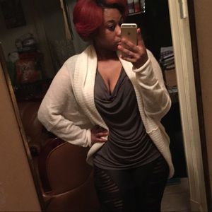 Ivory Open front Sweater